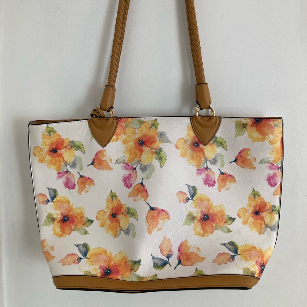 Pretty Floral Print Nanette Lepore Vegan Leather Bag/Tote